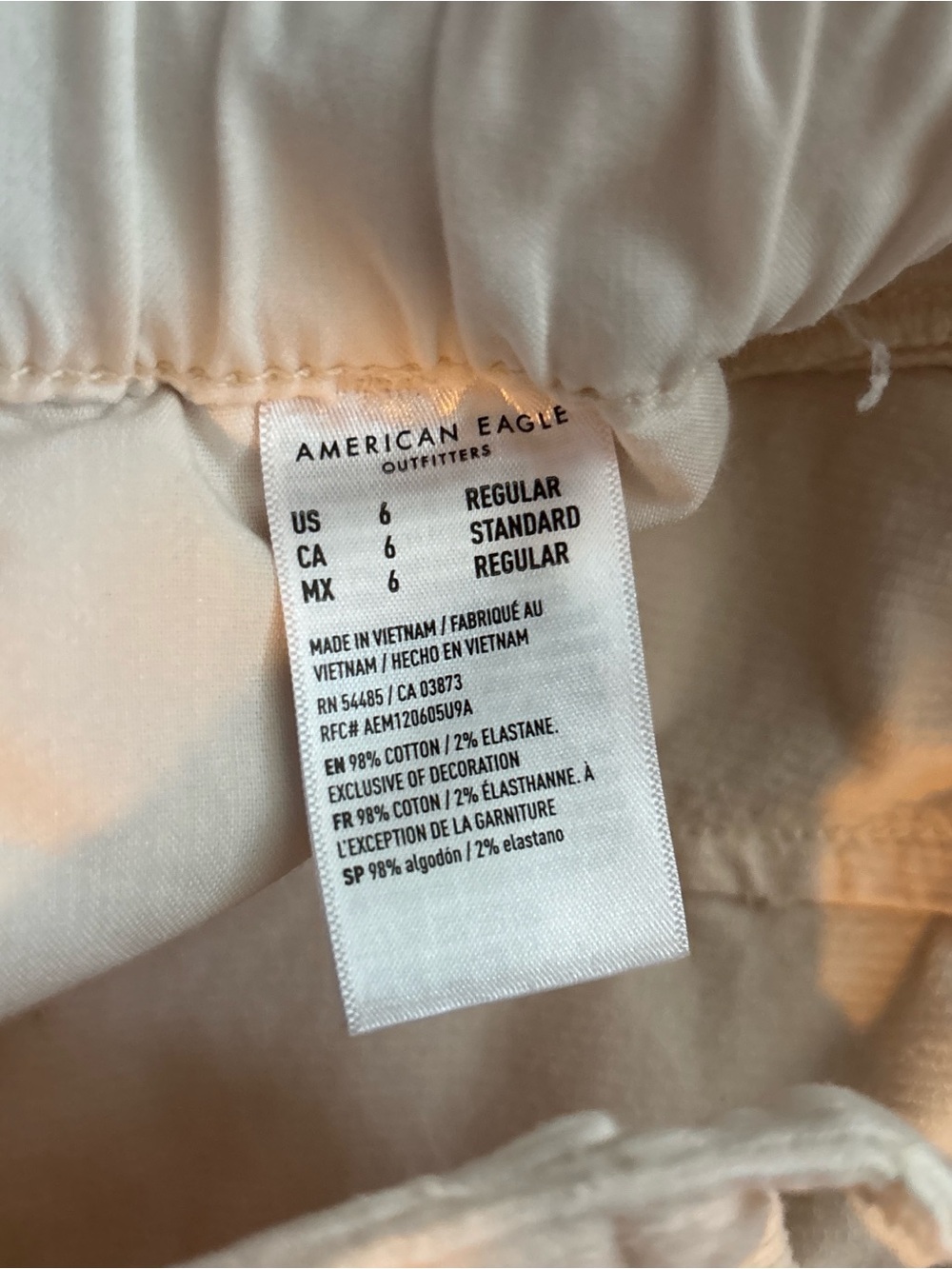 American Eagle Outfitters Cream Corduroy Barrel Pants